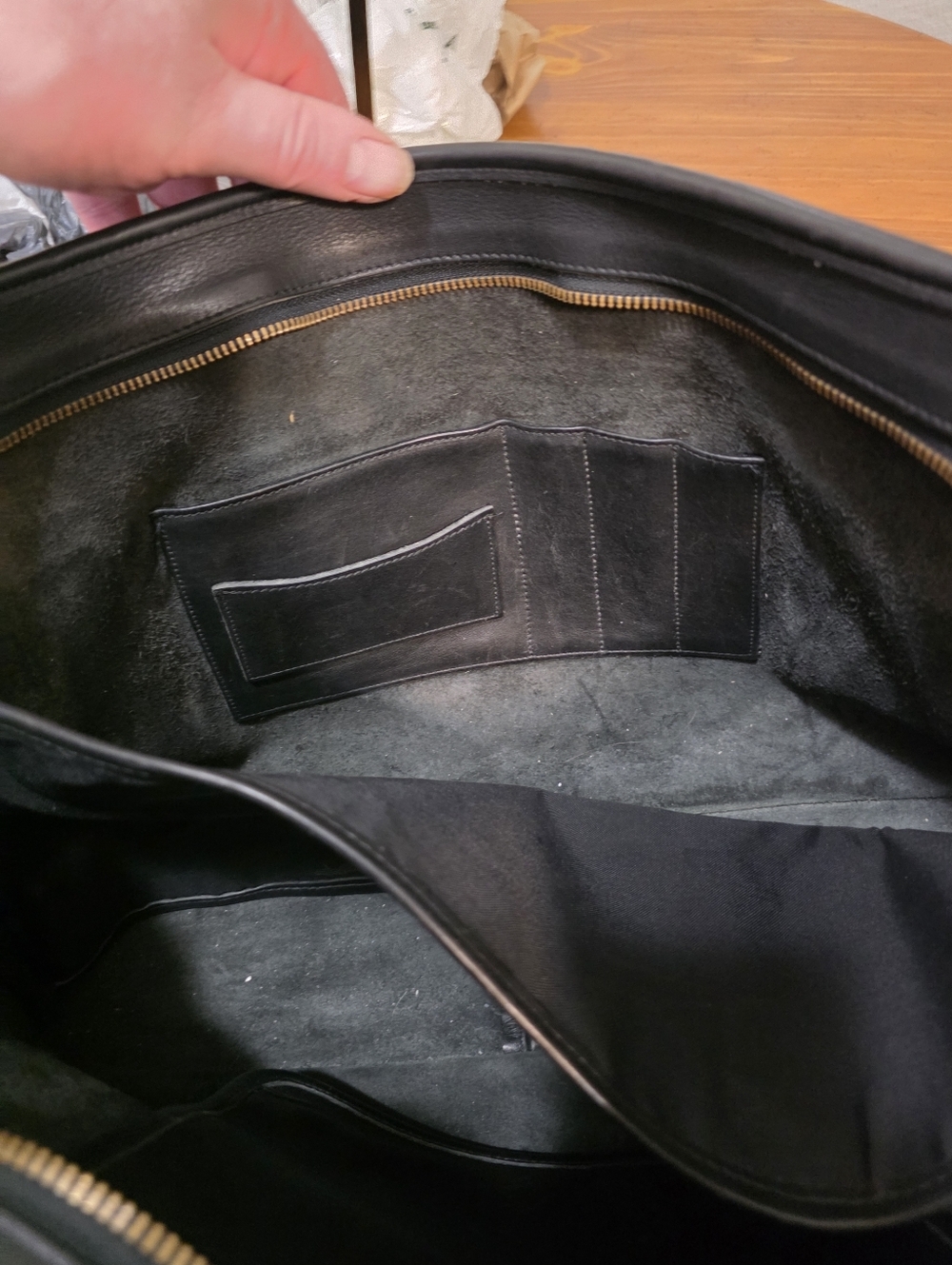Coach Vintage 93" Embassy Black Leather Briefcase with -Brass Hardware - Picture 7 of 8